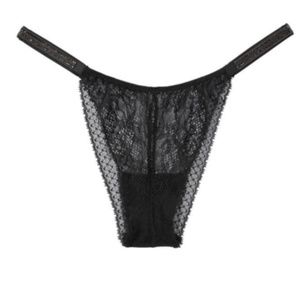 NWT VICTORIA'S SECRET Very Sexy Rhinestone Strap Brazilian Panty Chantilly Lace